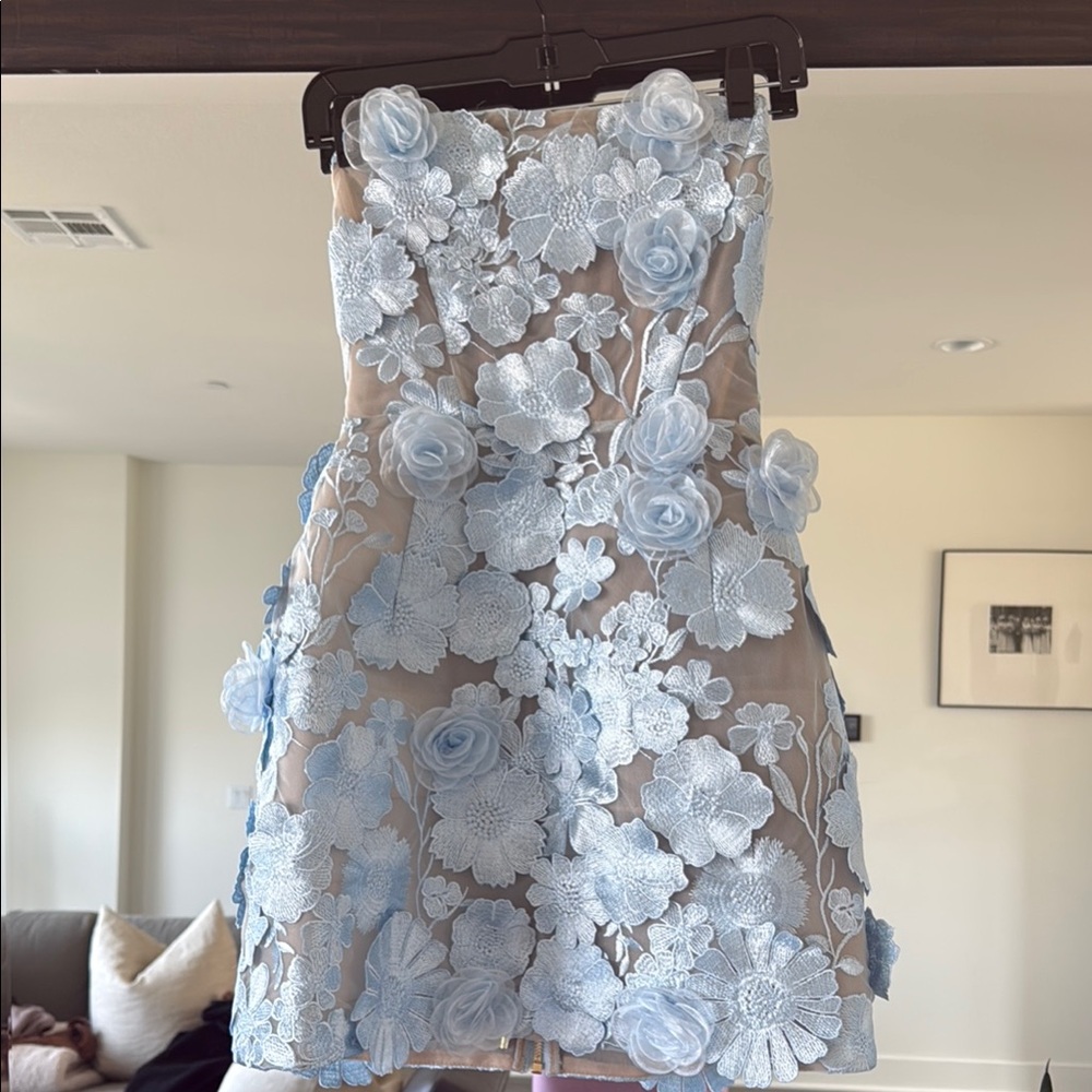 Bronx and Banco Blue Floral Mini Dress